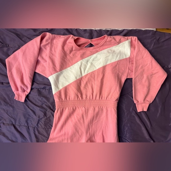 Vintage jumpsuit pink and white size 10 Sears Fashion - Picture 4 of 7
